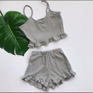 Grey two piece knit set